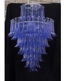 Murano Round Periwinkle Color Art Deco Chandelier and Pendant