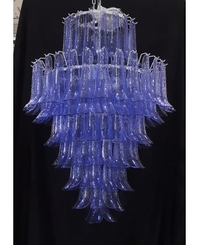 Murano Round Periwinkle Color Art Deco Chandelier and Pendant