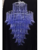 Murano Round Periwinkle Color Art Deco Chandelier and Pendant