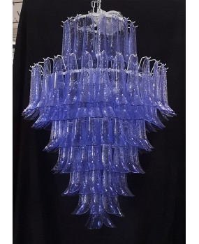 Murano Round Periwinkle Color Art Deco Chandelier and Pendant