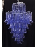 Murano Round Periwinkle Color Art Deco Chandelier and Pendant