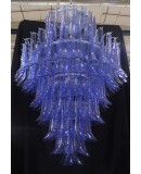 Murano Round Periwinkle Color Art Deco Chandelier and Pendant