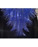 Murano Round Periwinkle Color Art Deco Chandelier and Pendant