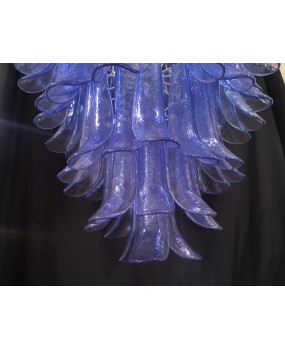 Murano Round Periwinkle Color Art Deco Chandelier and Pendant