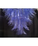 Murano Round Periwinkle Color Art Deco Chandelier and Pendant