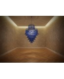 Murano Round Periwinkle Color Art Deco Chandelier and Pendant