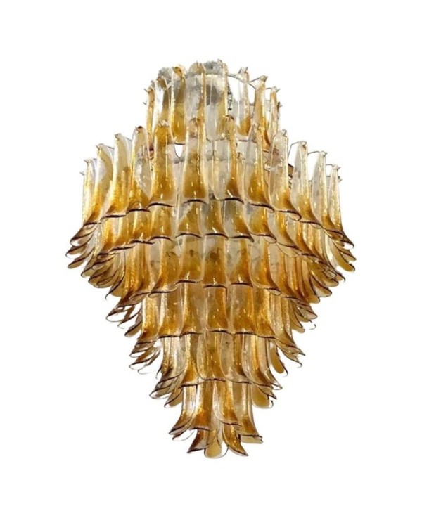 Mazzega Murano Round Blue Color Art Deco Chandelier and Pendant