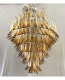 Mazzega Murano Round Blue Color Art Deco Chandelier and Pendant