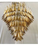 Mazzega Murano Round Blue Color Art Deco Chandelier and Pendant