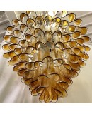 Mazzega Murano Round Blue Color Art Deco Chandelier and Pendant