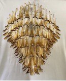 Mazzega Murano Round Blue Color Art Deco Chandelier and Pendant