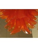 Murano Mazzega Round Orange Color Art Deco Chandelier
