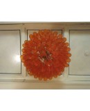 Murano Mazzega Round Orange Color Art Deco Chandelier