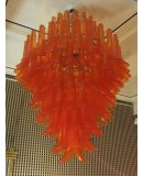 Murano Mazzega Round Orange Color Art Deco Chandelier