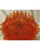 Murano Mazzega Round Orange Color Art Deco Chandelier