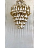 Murano Round Ambra / White Color Mid-Century Chandelier