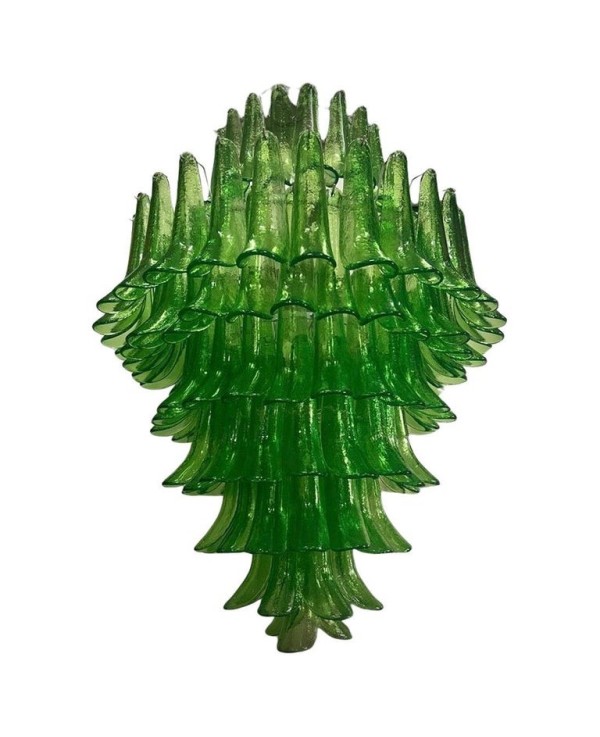 Lampadario Mazzega Murano Rotondo di Colore Verde