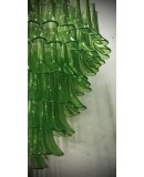 Mazzega Murano Round Green Color Midcentury Chandelier