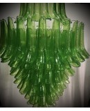 Mazzega Murano Round Green Color Midcentury Chandelier
