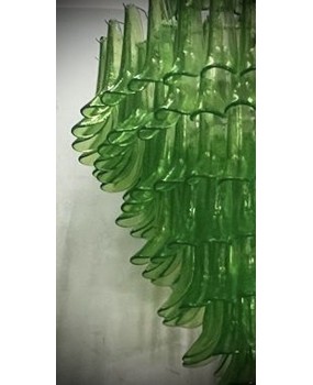 Lampadario Mazzega Murano Rotondo di Colore Verde