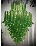 Lampadario Mazzega Murano Rotondo di Colore Verde