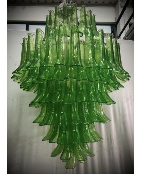 Lampadario Mazzega Murano Rotondo di Colore Verde