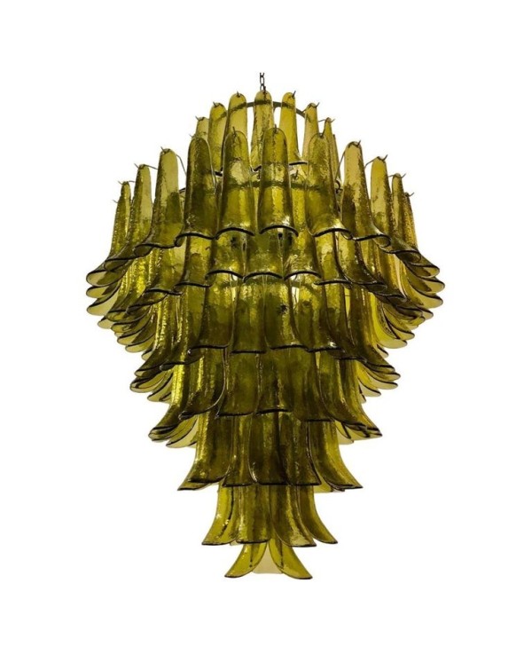 Lampadario Mazzega di Murano Rotondo di Colore Verde