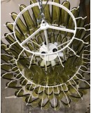 Lampadario Mazzega di Murano Rotondo di Colore Verde