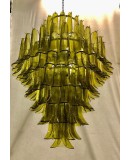 Lampadario Mazzega di Murano Rotondo di Colore Verde
