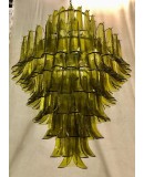 Lampadario Mazzega di Murano Rotondo di Colore Verde