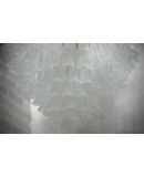 Lampadario di Murano Rotondo in Vetro Bianco Trasparente