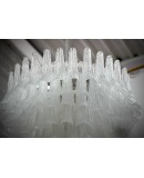Lampadario di Murano Rotondo in Vetro Bianco Trasparente