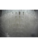Lampadario di Murano Rotondo in Vetro Bianco Trasparente