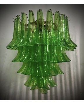 Mazzega Murano Round Green Color Midcentury Chandelier