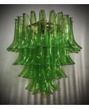 Lampadario Mazzega di Murano Rotondo di Colore Verde
