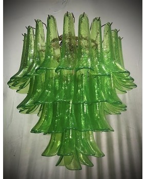 Lampadario Mazzega di Murano Rotondo di Colore Verde