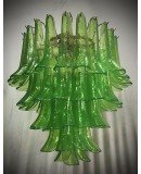 Lampadario Mazzega di Murano Rotondo di Colore Verde