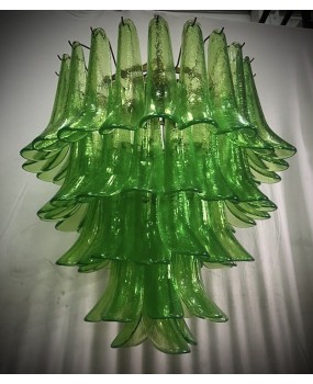 Lampadario Mazzega di Murano Rotondo di Colore Verde