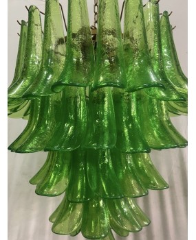 Lampadario Mazzega di Murano Rotondo di Colore Verde