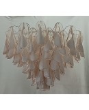 Murano Art Glass Round Light Pink and White Color Chandeliers and Pend