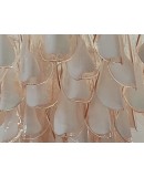 Murano Art Glass Round Light Pink and White Color Chandeliers and Pend