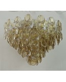 Lampadari in Vetro Artistico di Murano di Colore Ambra e Bianco