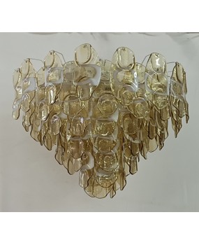 Lampadari in Vetro Artistico di Murano di Colore Ambra e Bianco