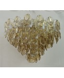 Lampadari in Vetro Artistico di Murano di Colore Ambra e Bianco
