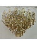 Lampadari in Vetro Artistico di Murano di Colore Ambra e Bianco