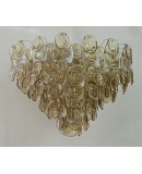 Lampadari in Vetro Artistico di Murano di Colore Ambra e Bianco