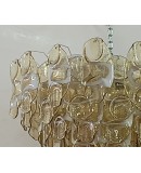Murano Art Glass Round Amber and White Color Chandeliers and Pendant