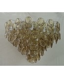 Lampadari in Vetro Artistico di Murano di Colore Ambra e Bianco