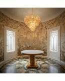 Lampadari in Vetro Artistico di Murano di Colore Ambra e Bianco