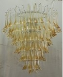 Murano Round Ambra / Transparent Color Mid-Century Chandelier